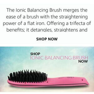 Karma Beauty Ionic Straightener Brush | Pink Travel-Size 450°F Ritual Hair Tool
